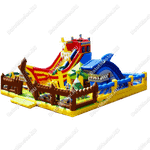 Большой надувной батут "Говорящая акула" 14*10*6 м