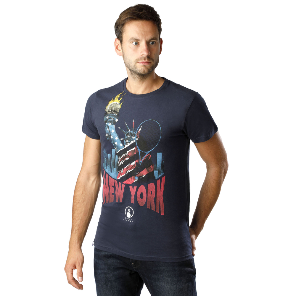 Мужское теннисное поло Quiet Please NY Liberty T-Shirt Men - Dark Blue, Multicoloured