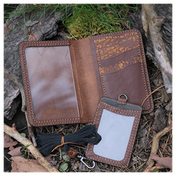Кожаная обложка для военного билета и картхолдер «Страж - Боевое Сердце»