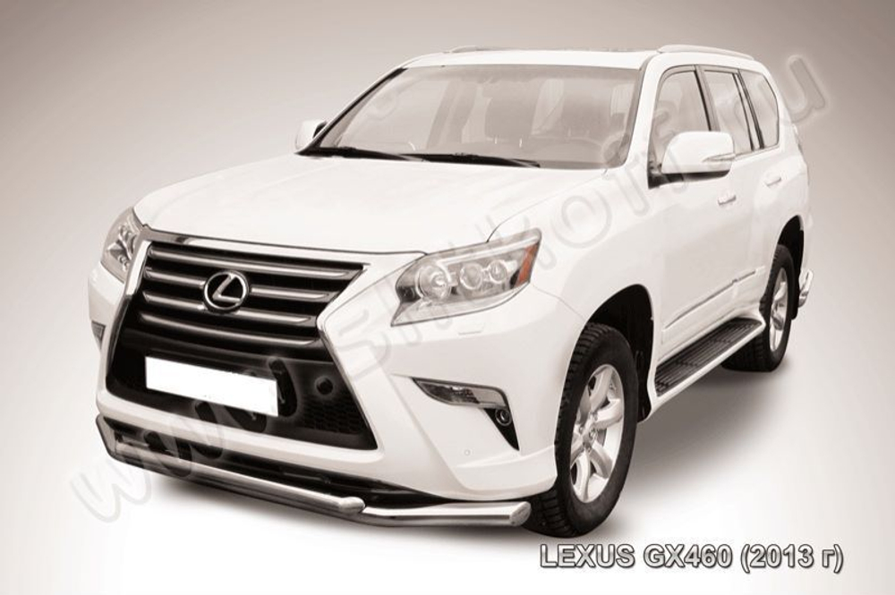 Защита переднего бампера (нержавейка) Lexus GX-460 (2013-2023) d76+d57