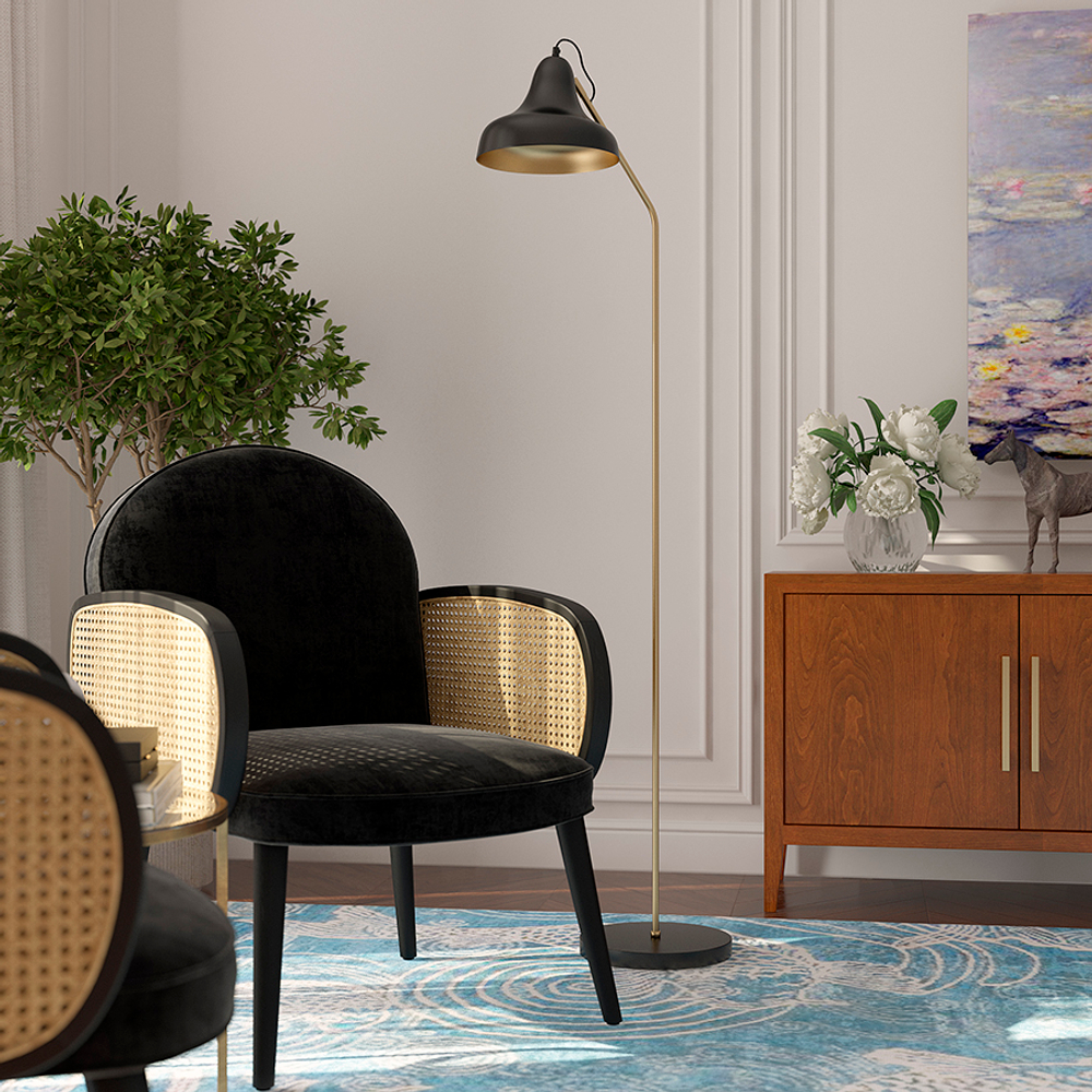 Торшер enkel sand, 165 см, золотистый/черный