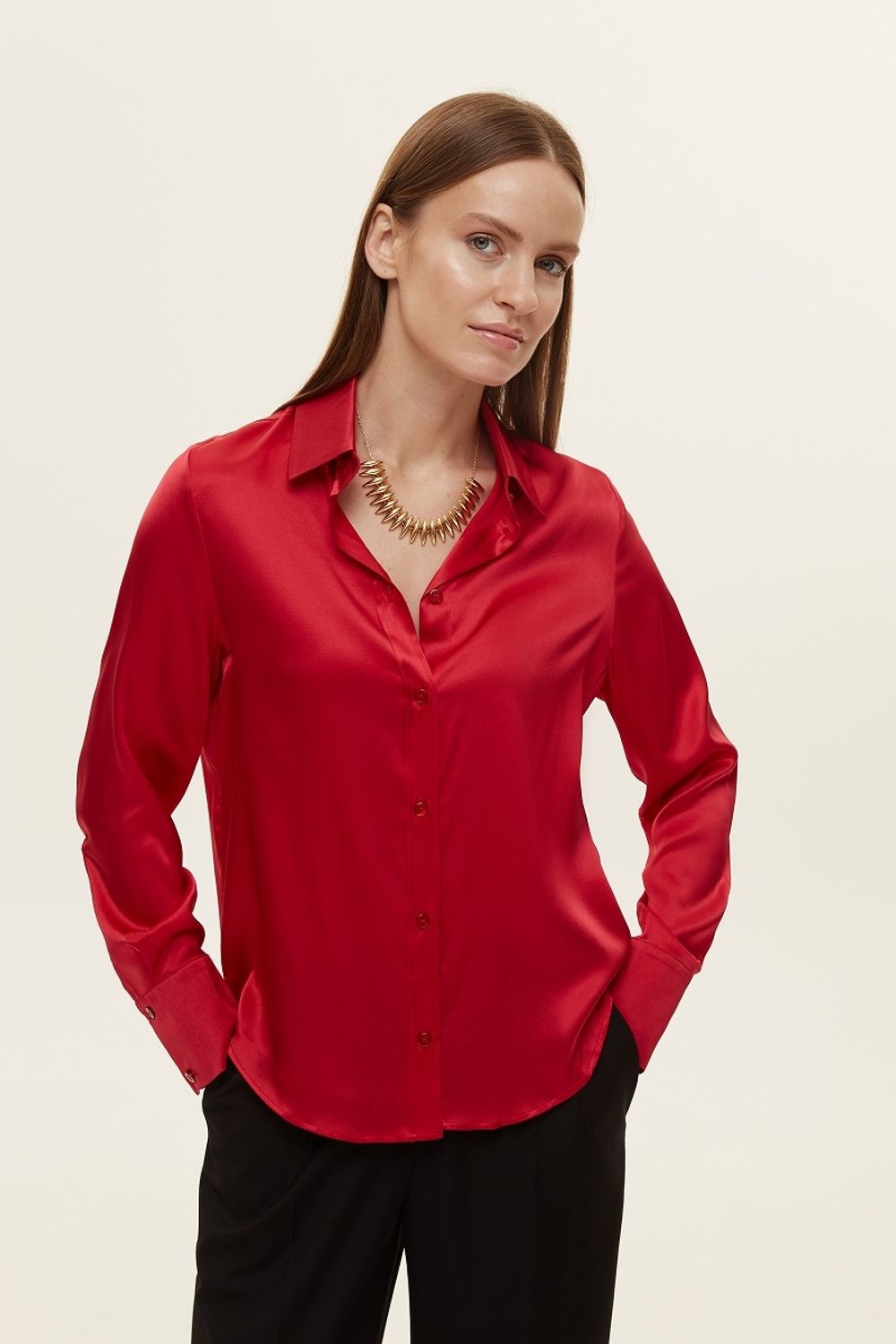 Рубашка Кельн красный шелк