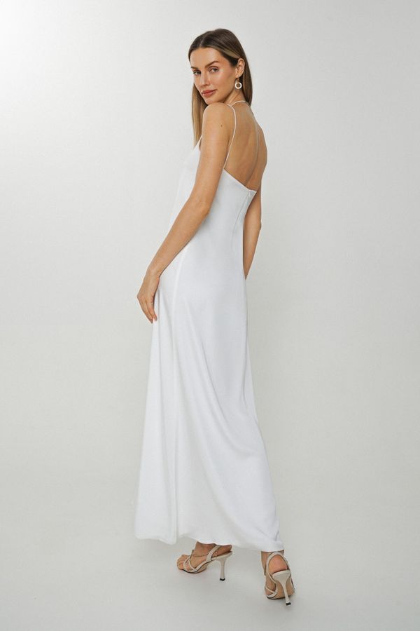 Платье-комбинация А-силуэта AD044 белое - фото 4