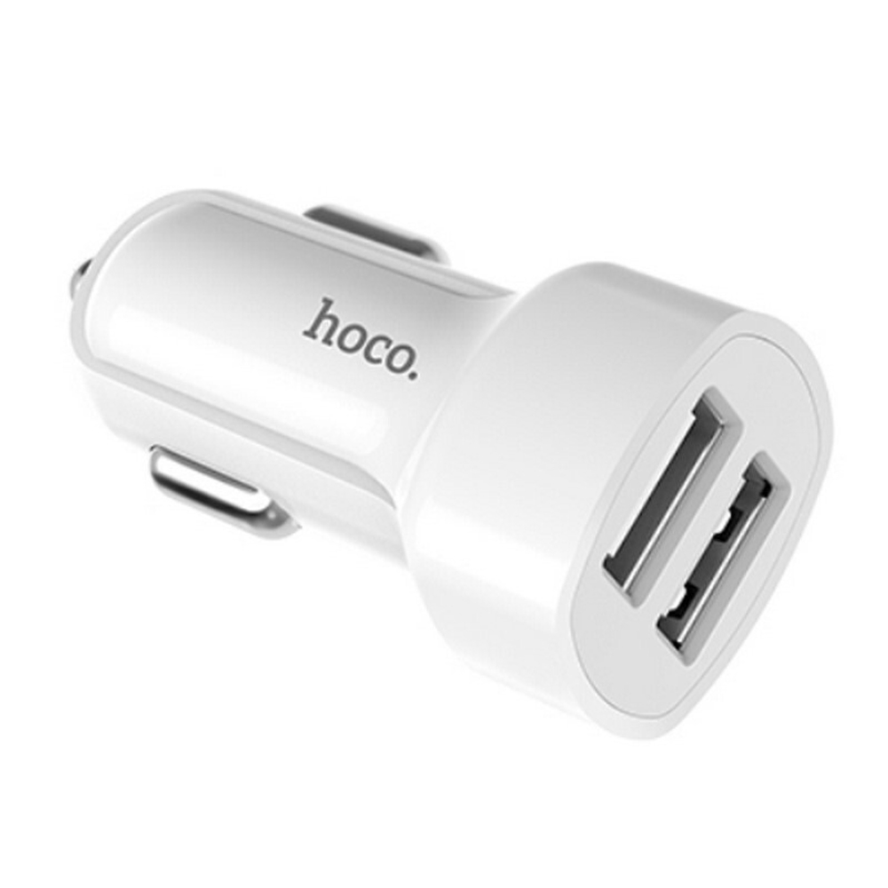 Автомобильный адаптер питания HOCO Z2A 2USB 2.4A (белый)