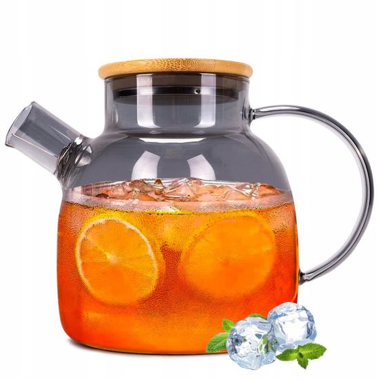 Стеклянный заварочный чайник 1500 мл. Kamille KM 9029M с бамбуковой крышкой