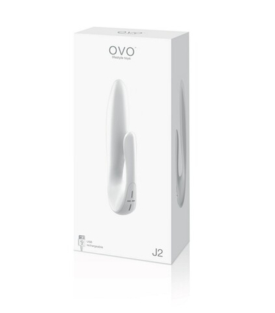 Белый перезаряжаемый вибратор с клиторальным отростком J2 - 23 см. (Цвет: белый)