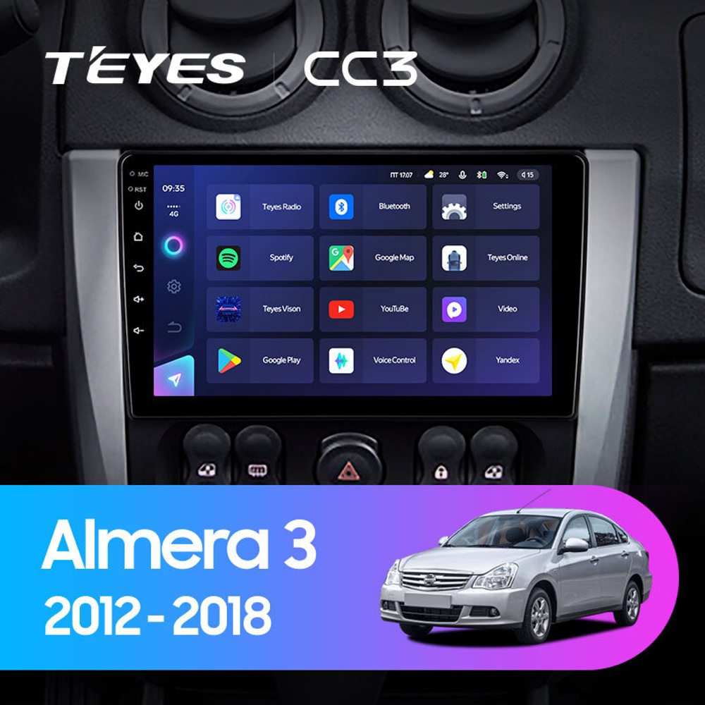 Teyes CC3 9" для Nissan Almera 2012-2018