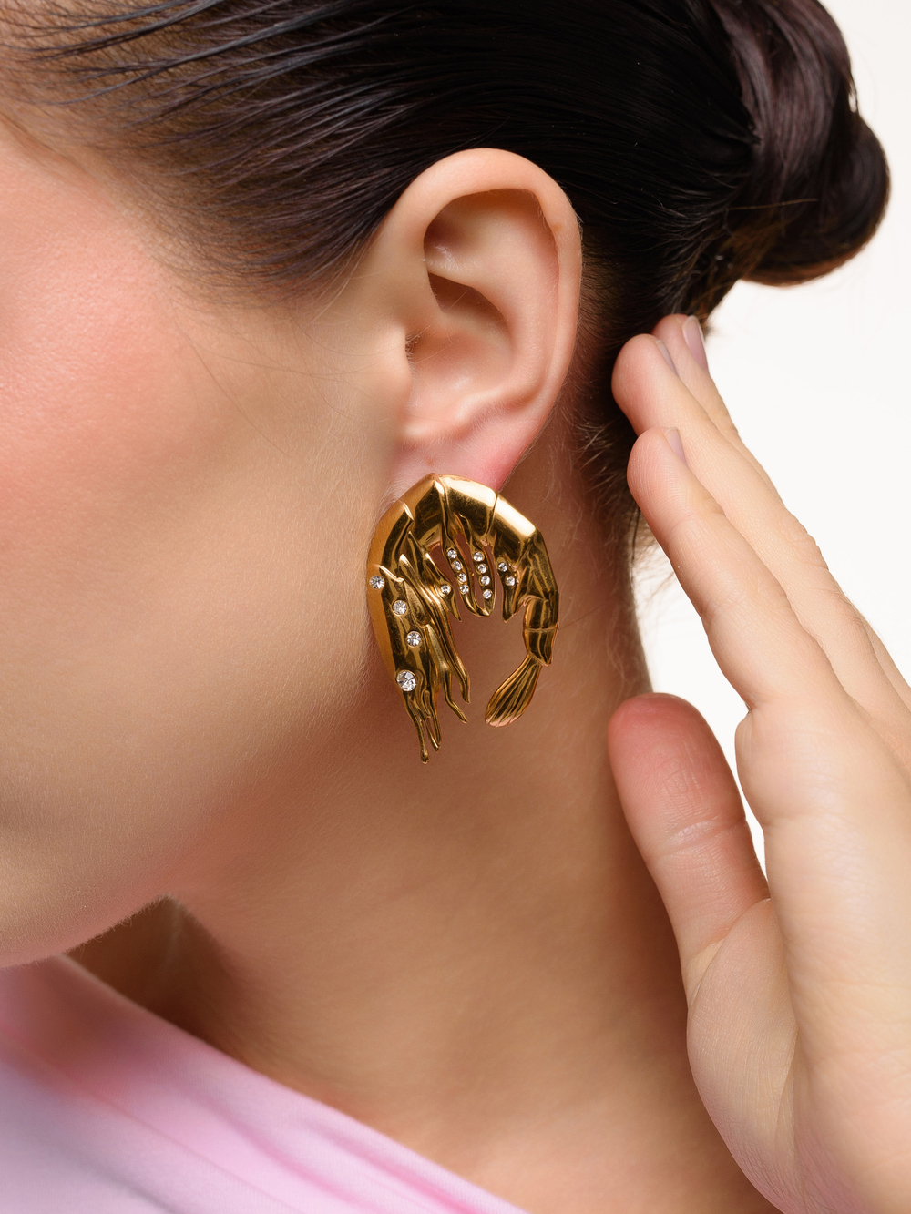 Серьги "Shrimps shine" Gold