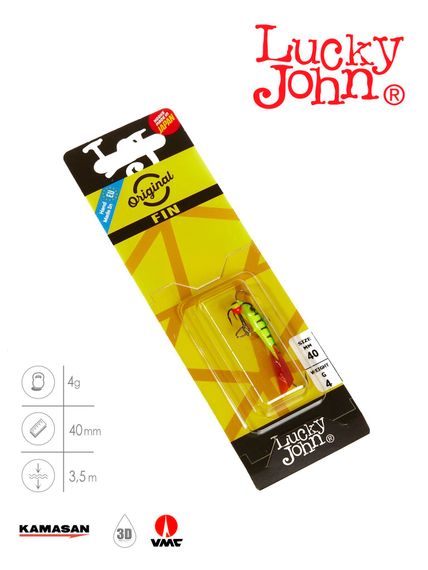 Балансир Lucky John FIN 3 с тр. 40мм/36RT блистер