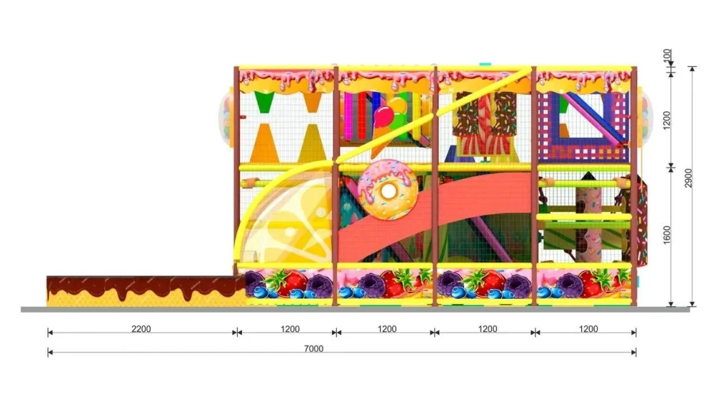 Детский игровой лабиринт «В стране чудес» (7,2*5,1*2,9 м)