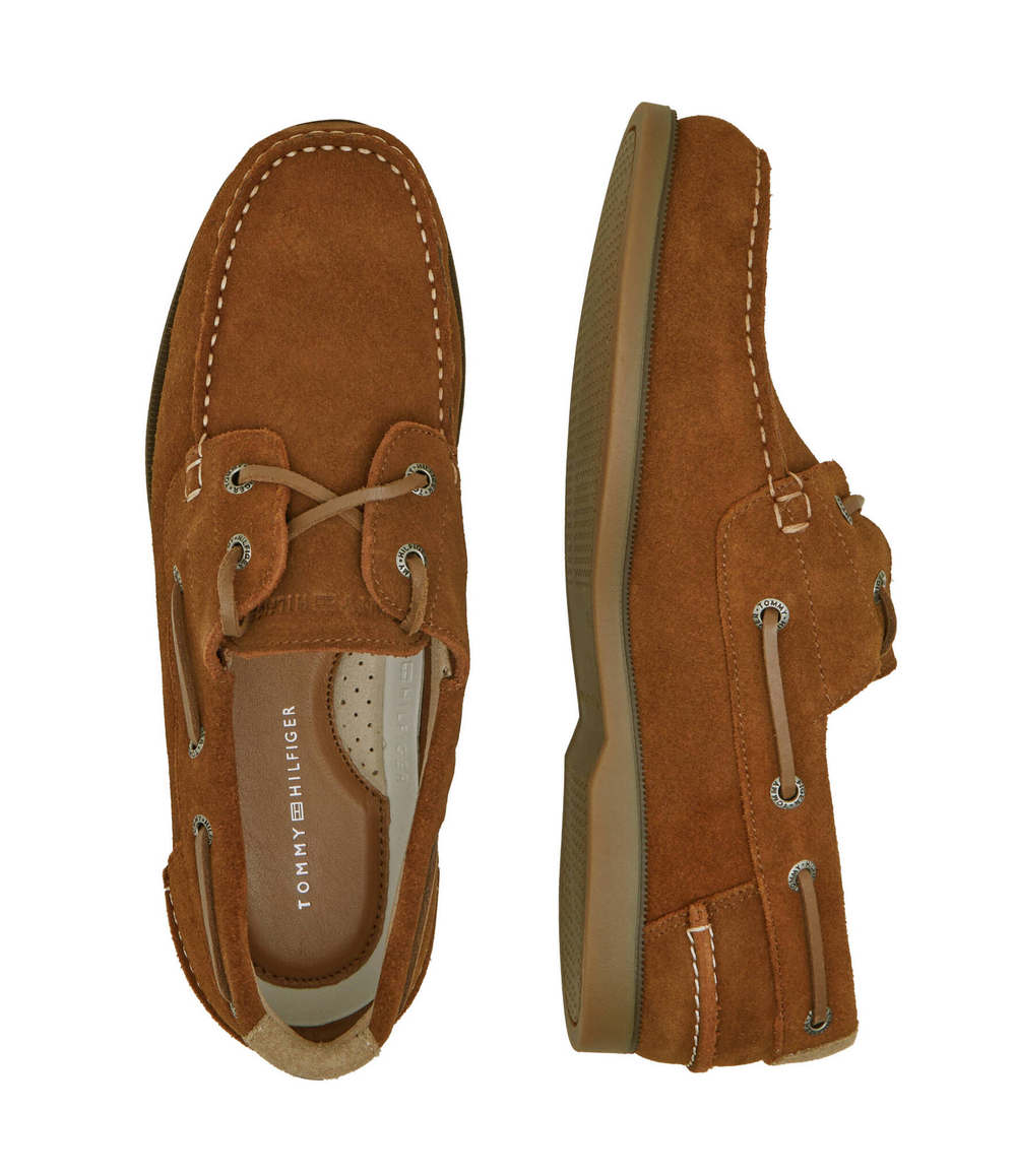 Кожаные мокасины th boat shoe core suede Tommy Hilfiger - коричневый(FM0FM04505)