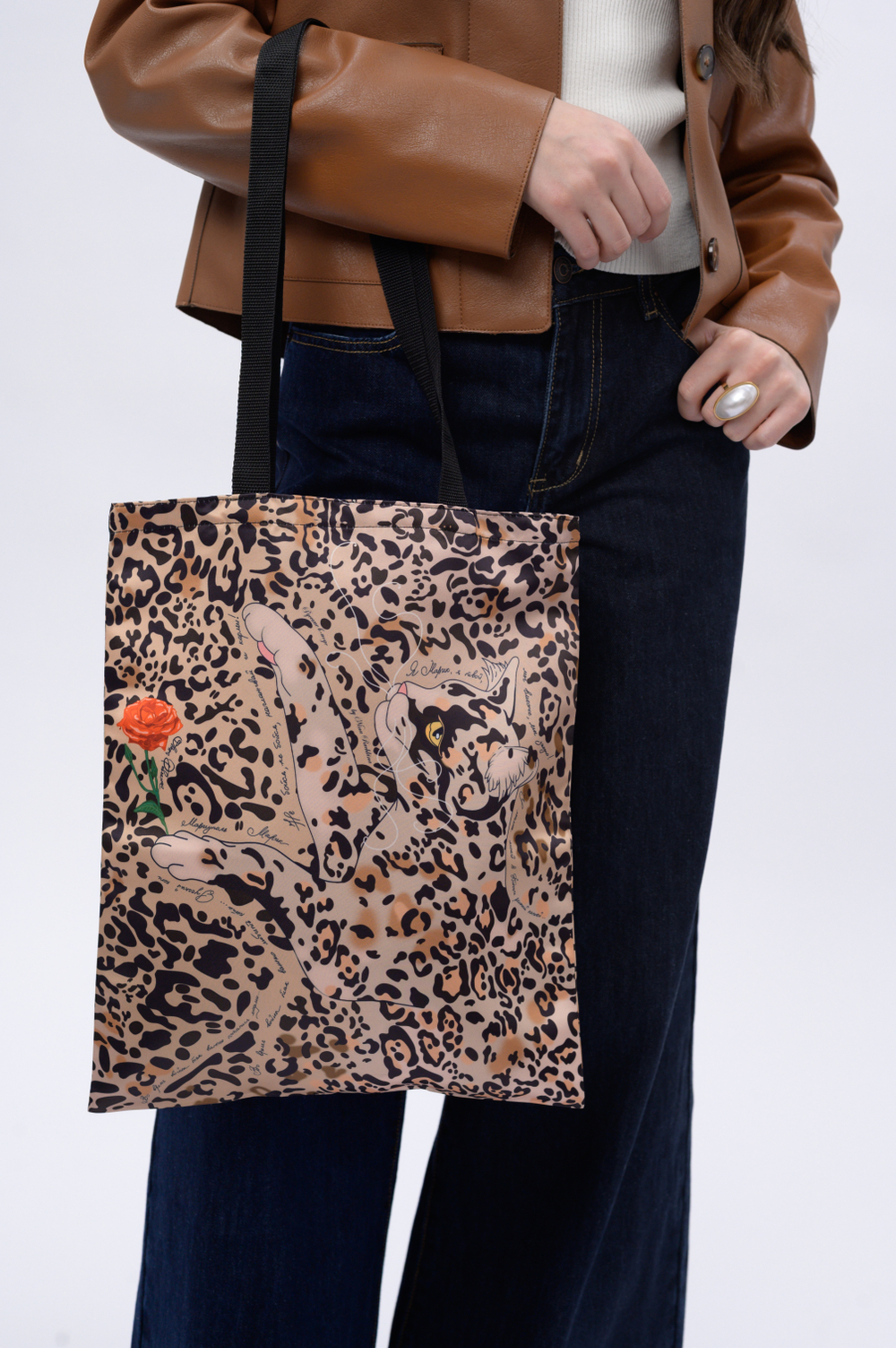 Шоппер «Кот и роза»