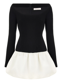 Платье Paris мини с длинным рукавом, черный