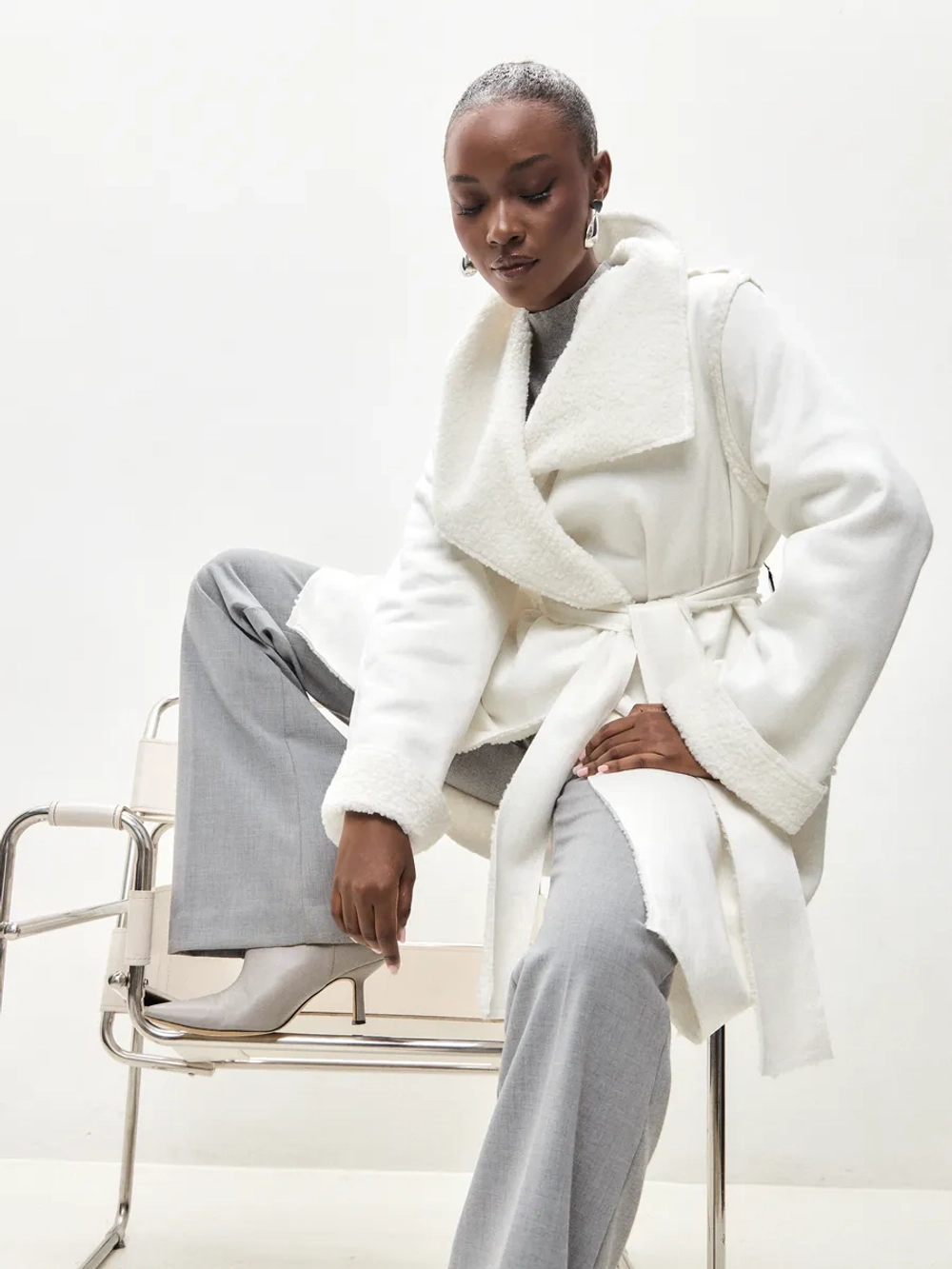 Пальто жакет демисезонное барашек