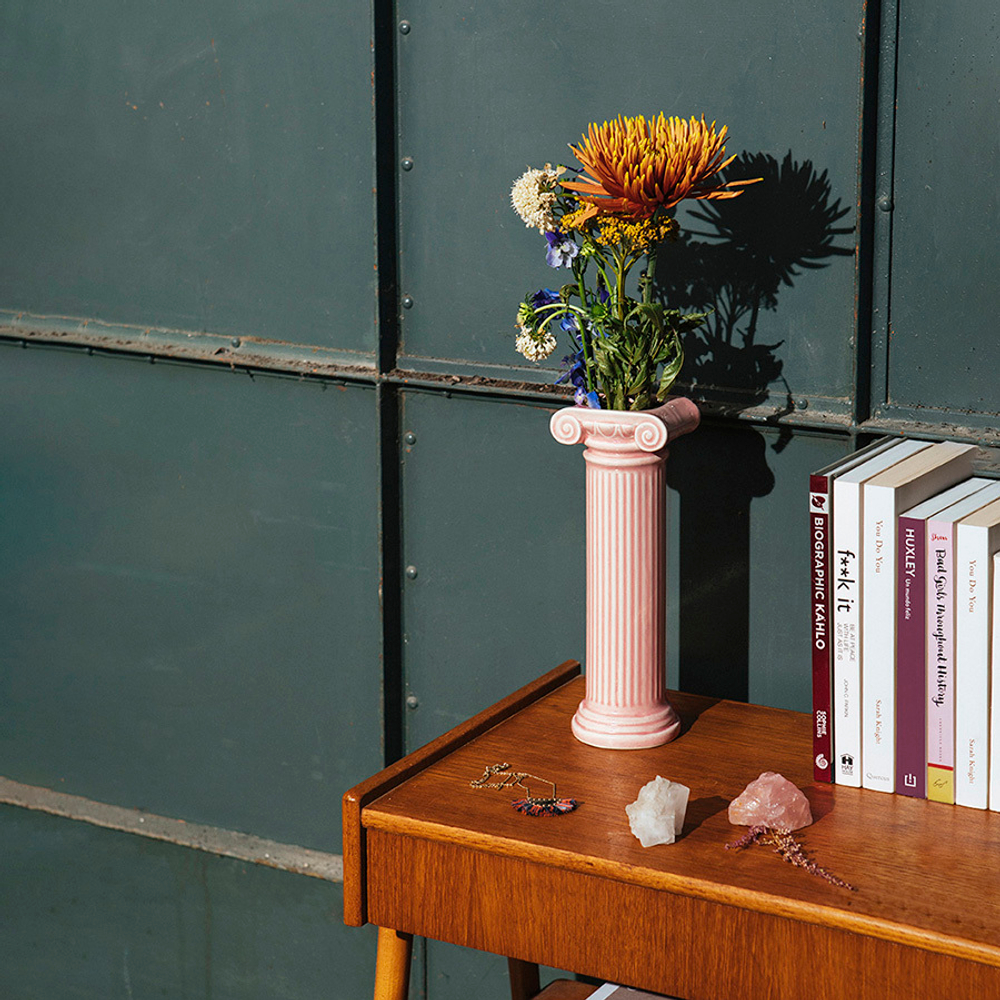 Ваза для цветов athena, 25 см, розовая