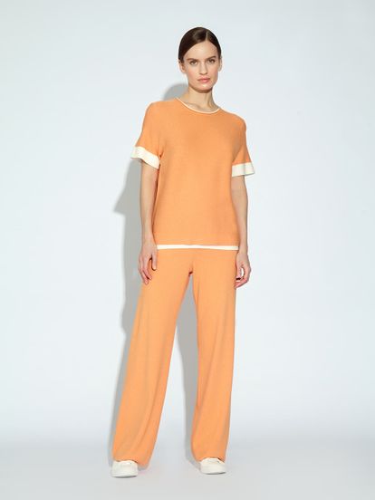 Женская футболка оранжевого цвета из вискозы - фото 6