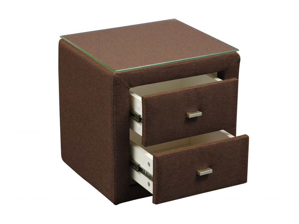 06.34-01 тумба прикроватная со стеклом велюр тенерифе шоколад