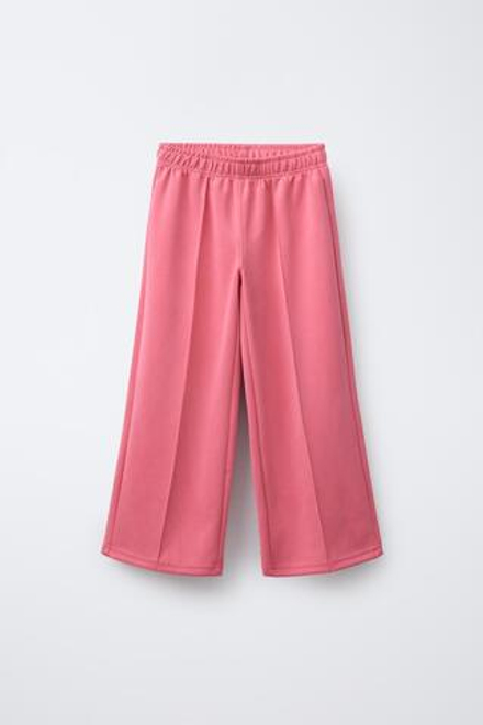 ZARA БРЮКИ WIDE LEG В СПОРТИВНОМ СТИЛЕ, КОРАЛЛОВЫЙ