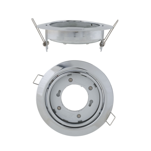 GX53/H5-M SILVER 1 PROM Светильник ультратонкий поворотный встраиваемый. Цвет корпуса серебро. Картонная упаковка.