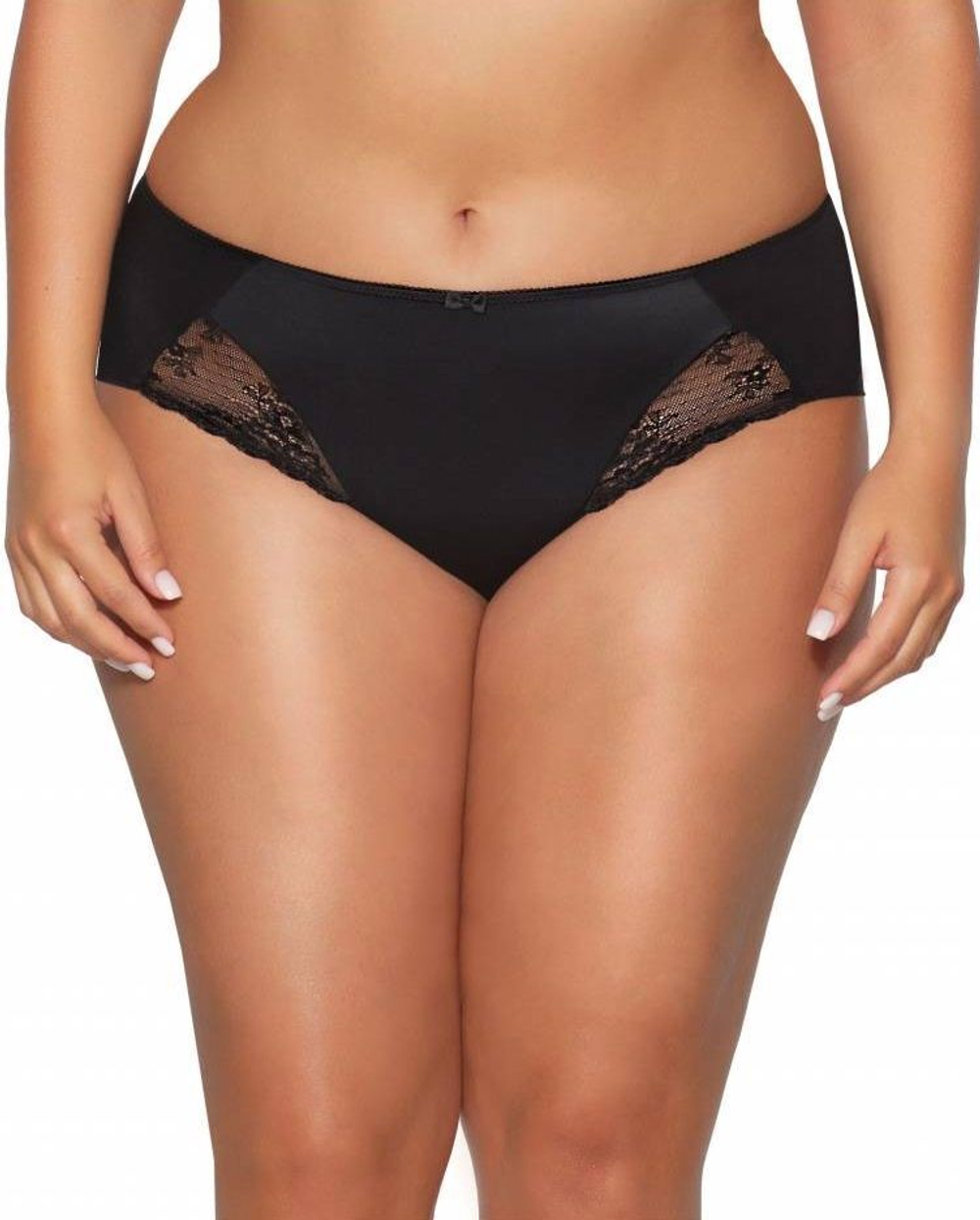 Трусики-бразилиана Camellia со средней линией талии (Размер: M) (Цвет: черный)