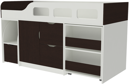 Кровать-чердак КарИВи Астра 8 Белый  Венге