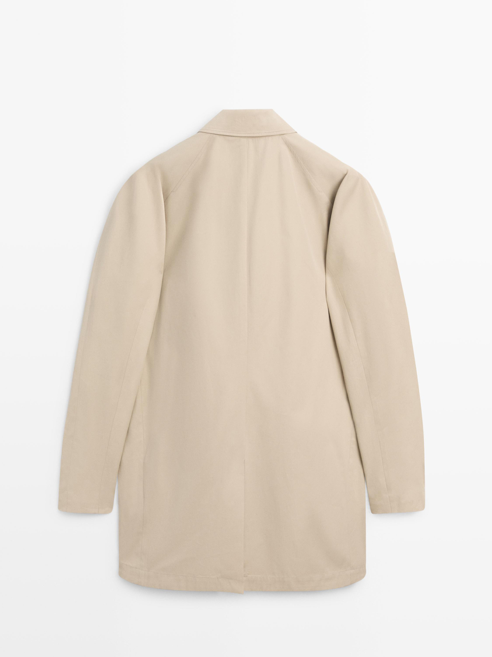 Massimo Dutti Хлопковый клетчатый тренч с внутренней отделкой, бежевый