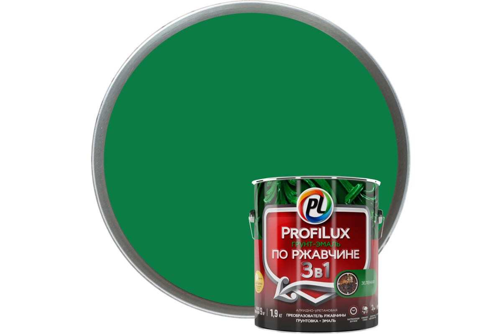 Грунт-эмаль по ржавчине 3 в 1 Profilux полуматовая зелёная