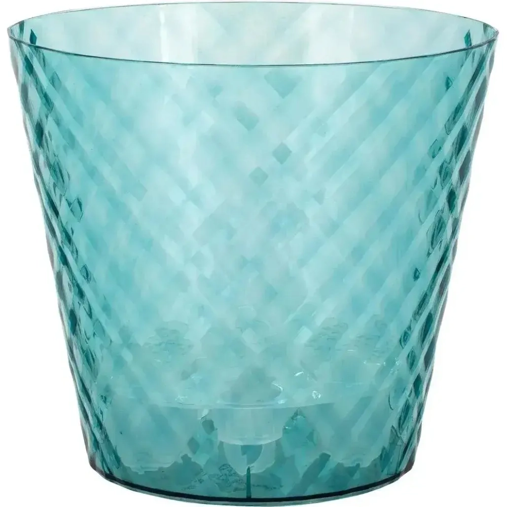 Горшок для цветов InGreen Manhattan Cristallo D160мм, 1,6 л c дренажной вставкой изумрудна