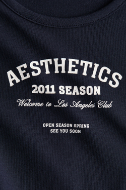 H&M Лонгслив с длинным рукавом, темно-синий