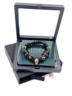 Мужской браслет на руку Змея. Авантюрин и Змеевик