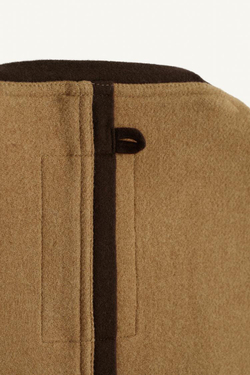 ZARA КАШЕМИРОВОЕ ПАЛЬТО, ТАБАЧНЫЙ