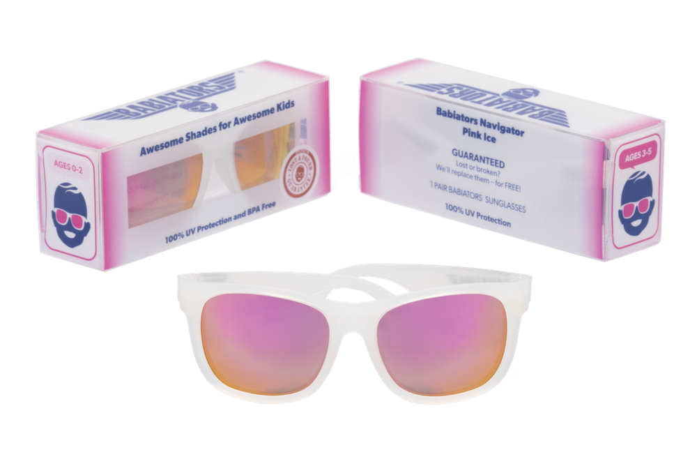 С/з очки Babiators Original Navigator (Premium). Розовый лёд (Pink Ice). Полупрозрачная оправа
