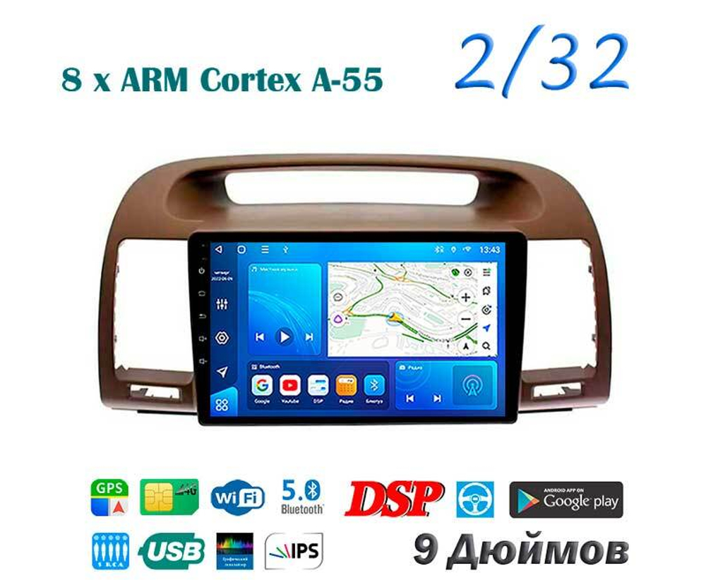 Topway TS18 2+32GB 8 ядер для Toyota Camry 2001-2006