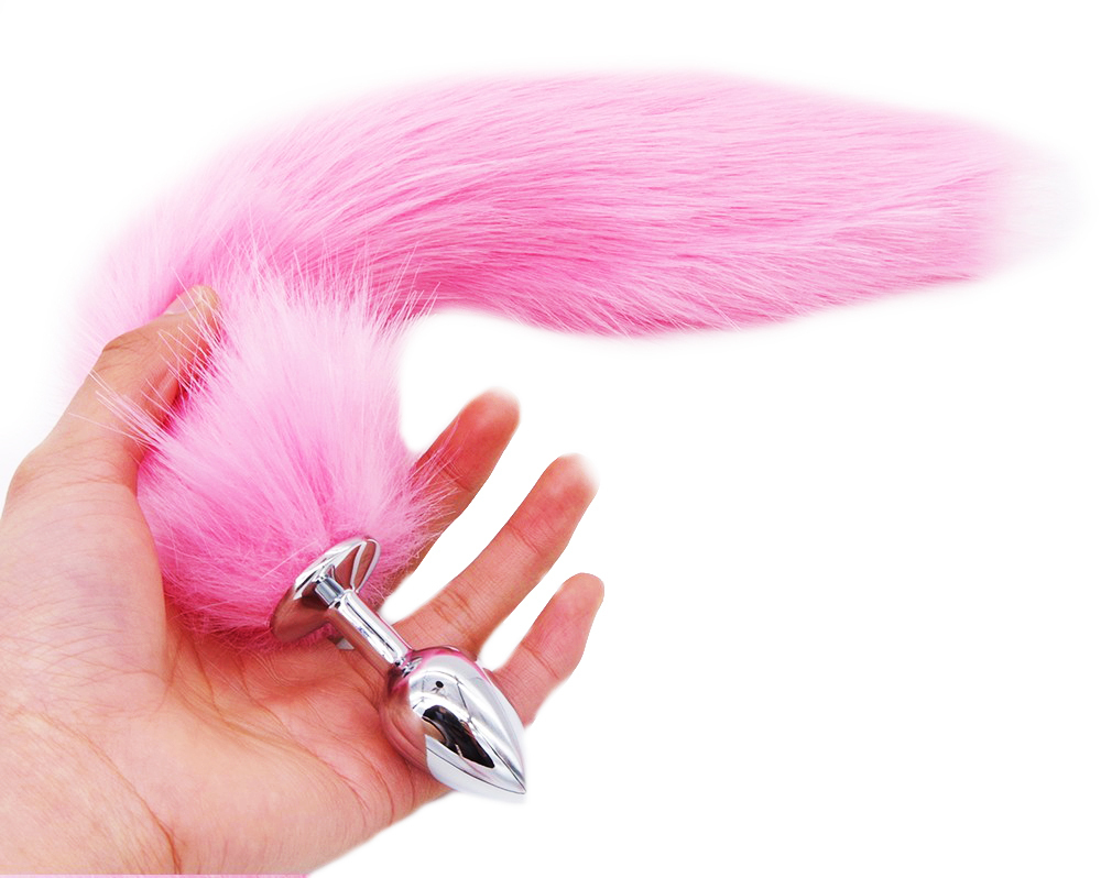 Анальная втулка с розовым хвостом 6,5 см