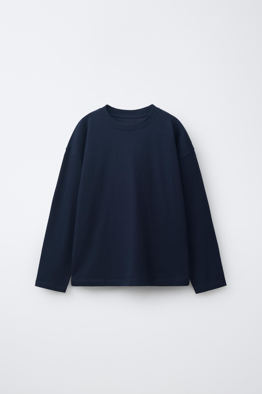 ZARA ОДНОТОННЫЙ ЛОНГСЛИВ, МОРСКОЙ СИНИЙ