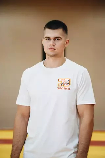 Белая футболка Judo Buro/ Дзюдо Бюро с вышивкой JB