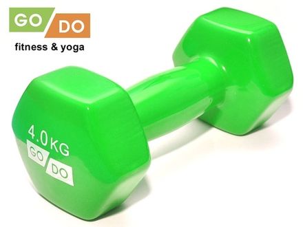 Гантель GO DO в виниловой оболочке. Вес 4  кг.  (Зеленый)