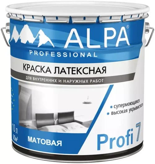 Краска латексная Alpa Profi 7 матовая бесцветная