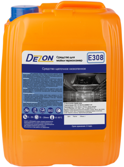 Щелочное беспенное средство чистящее для термокамер, E308, 5 литров