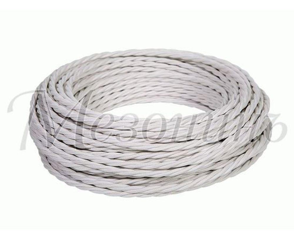 Провод монтажный витой ретро МезонинЪ GE70142-01 2х2,5 белый (комплект из 50м)