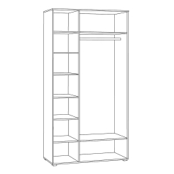 Шкаф для одежды 13.336.03, Серый графит, Дуб золотой