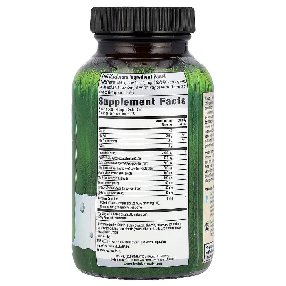 Irwin Naturals, Healthy Tract Prebiotic, пребиотик для здоровья кишечника, 60 капсул с жидкостью