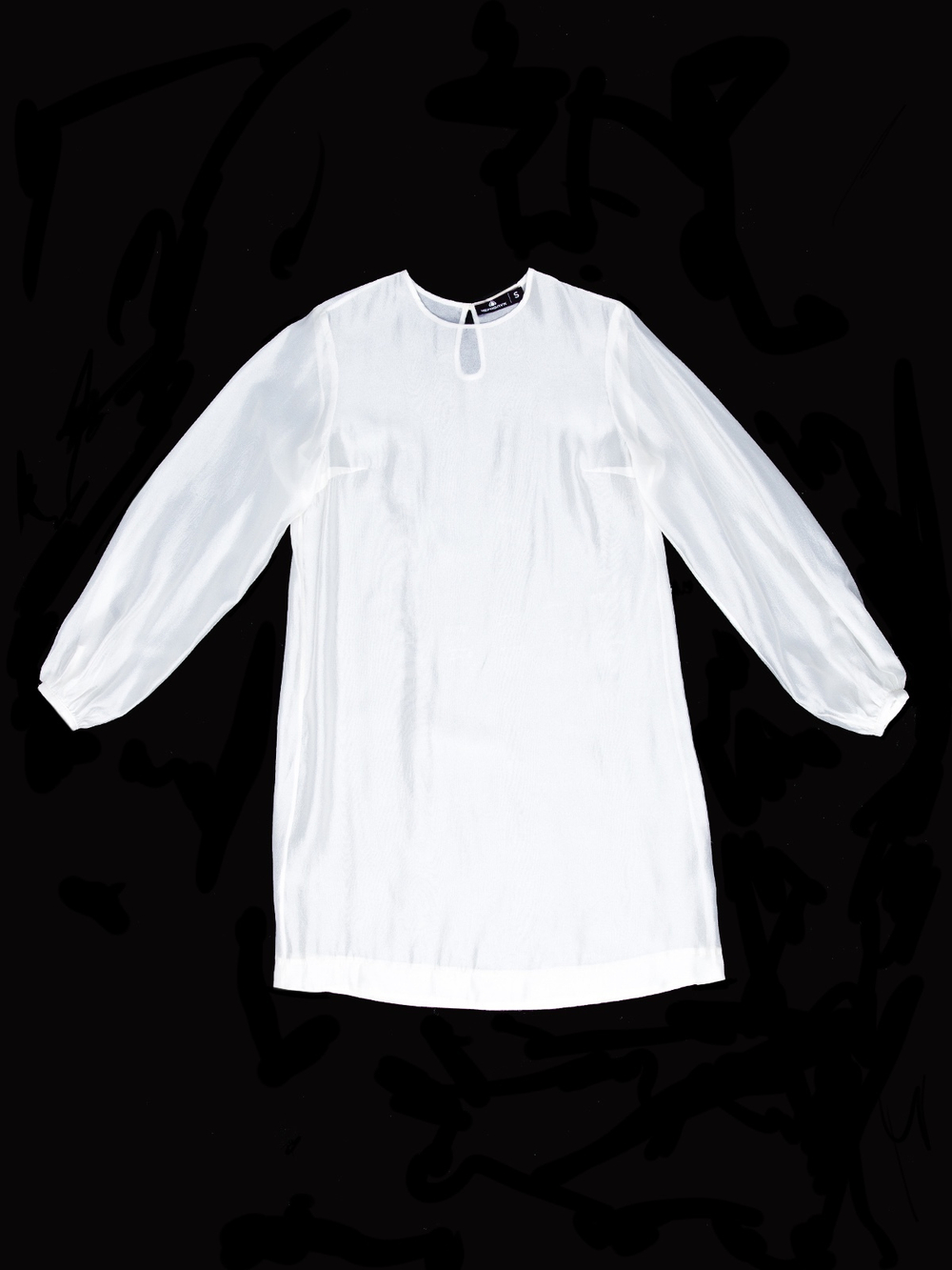 Платье-туника из органзы "Лебедь". Белое