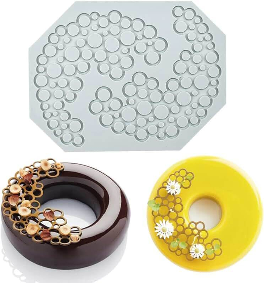 Коврик для айсинга «Пузыри»,18.5×14×0.3 см, серый