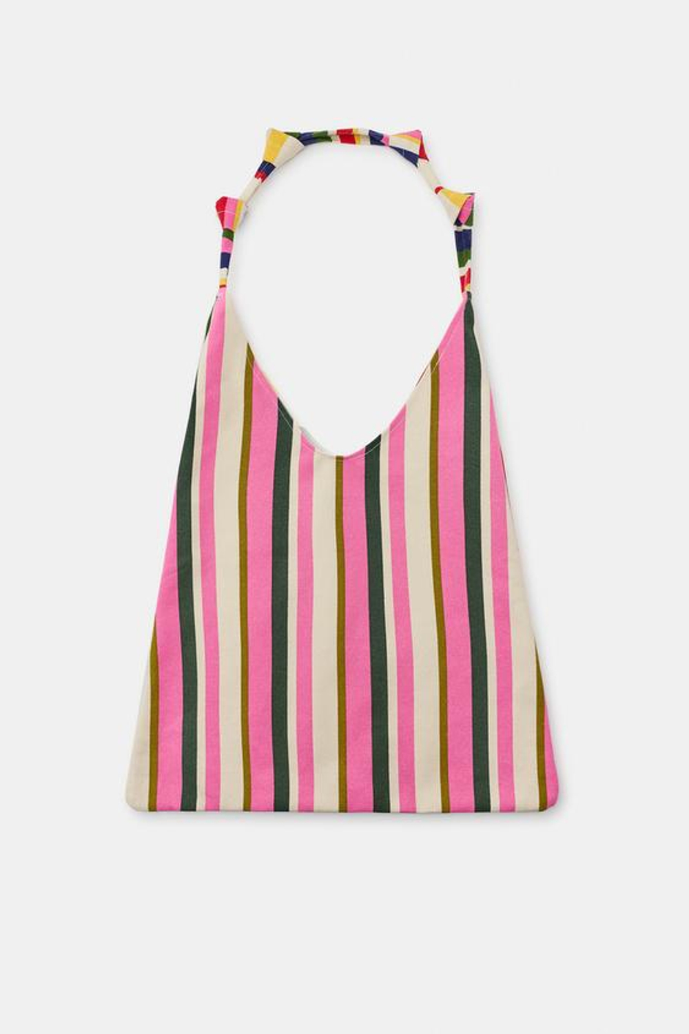 ZARA ХОЛЩОВАЯ СУМКА В ПОЛОСКУ, РАЗНОЦВЕТНЫЙ