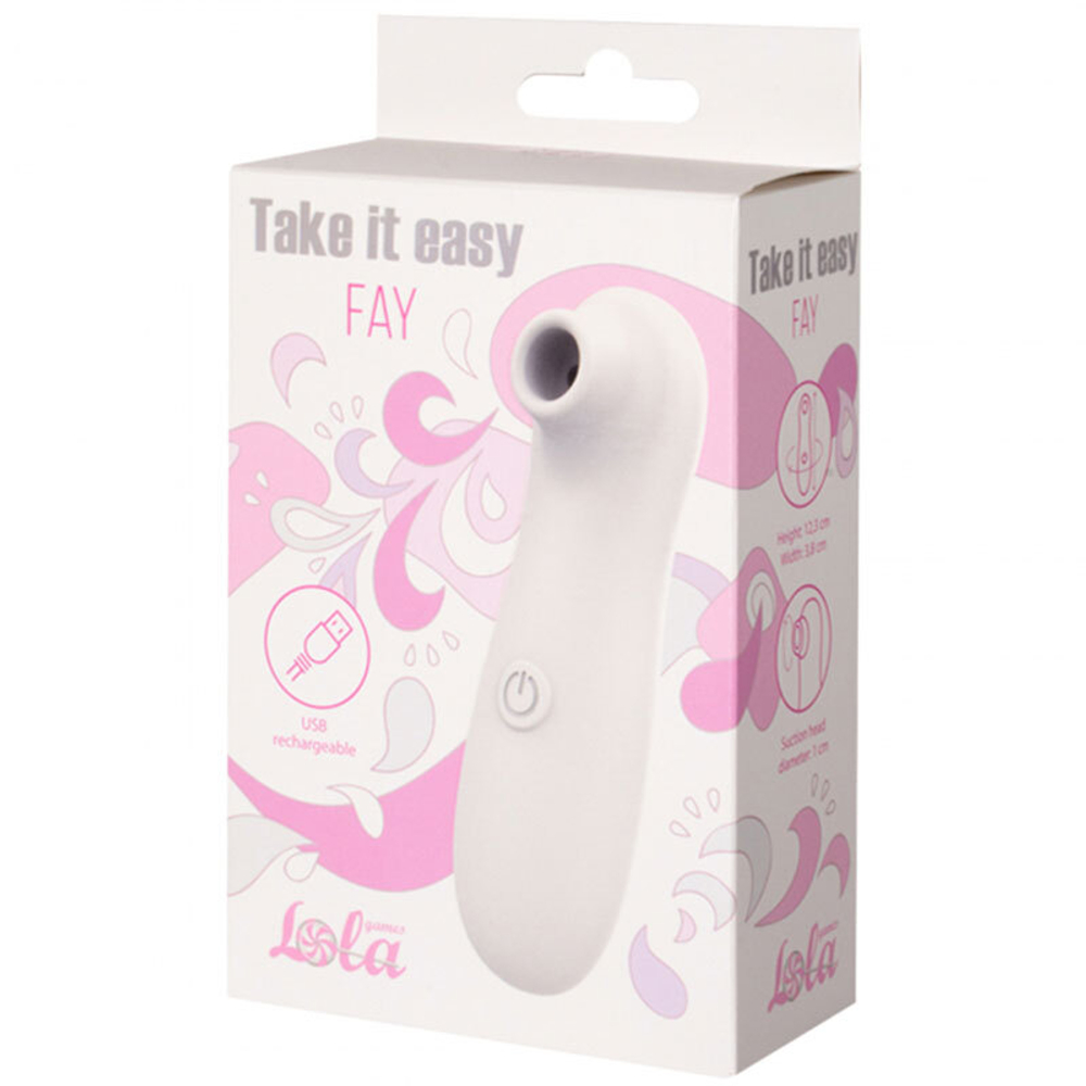 Перезаряжаемый вакуумно-волновой стимулятор Take it Easy Fay White 9023-01lola