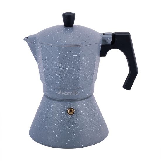 Кофеварка гейзерная 300 мл. 6 порций Kamille КМ 2517GR из алюминия с индукционным дном