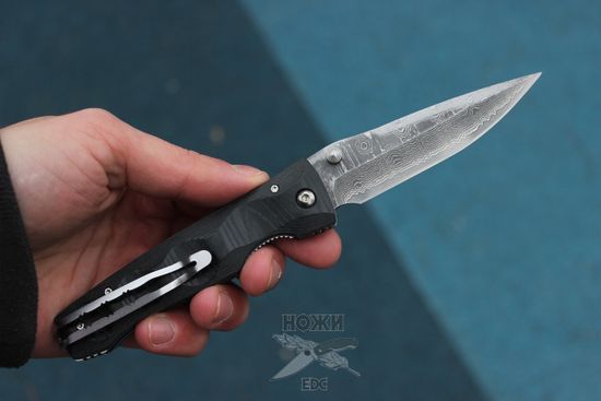 Складной нож Mcusta Damascus Tactility MC-0121D c клинком из стали VG-10 San Mai (Laminated Stainlesss Damascus) рукоять микарта