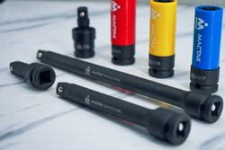 МАСТАК (5-064517) Набор ударных глубоких торцевых головок и удлинителей 1/2", 17, 19, 21 мм, ложемент, 7 предметов