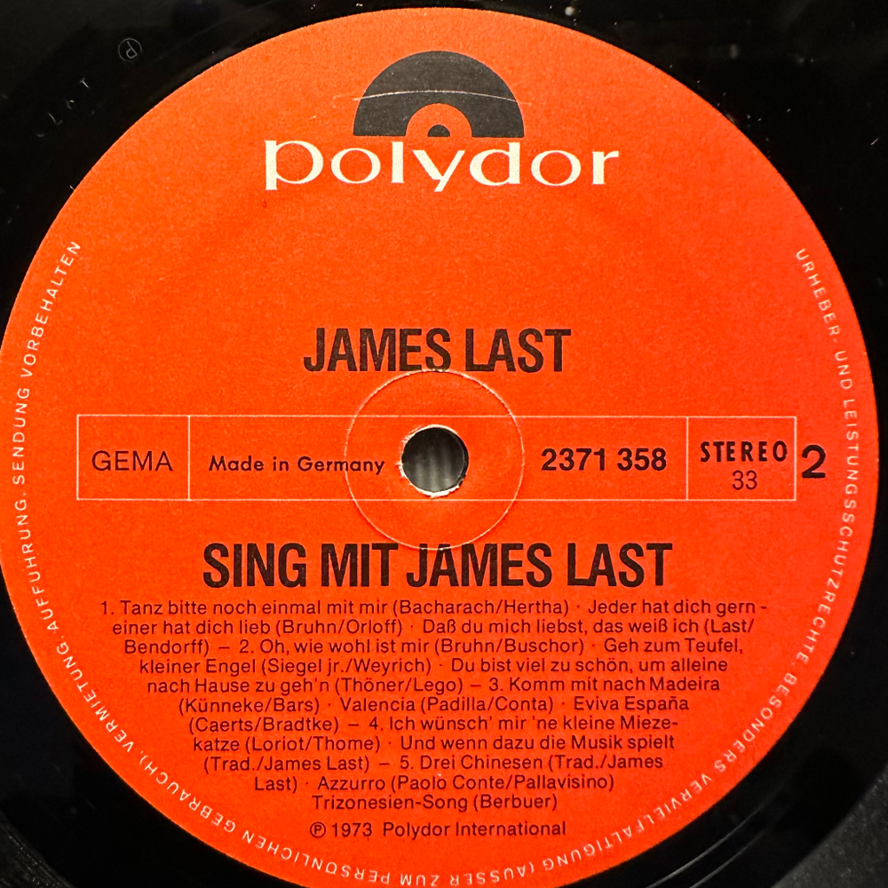 James Last ‎– Sing Mit (Германия 1973г.)